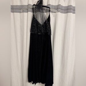 Elegant Black Halter Dress